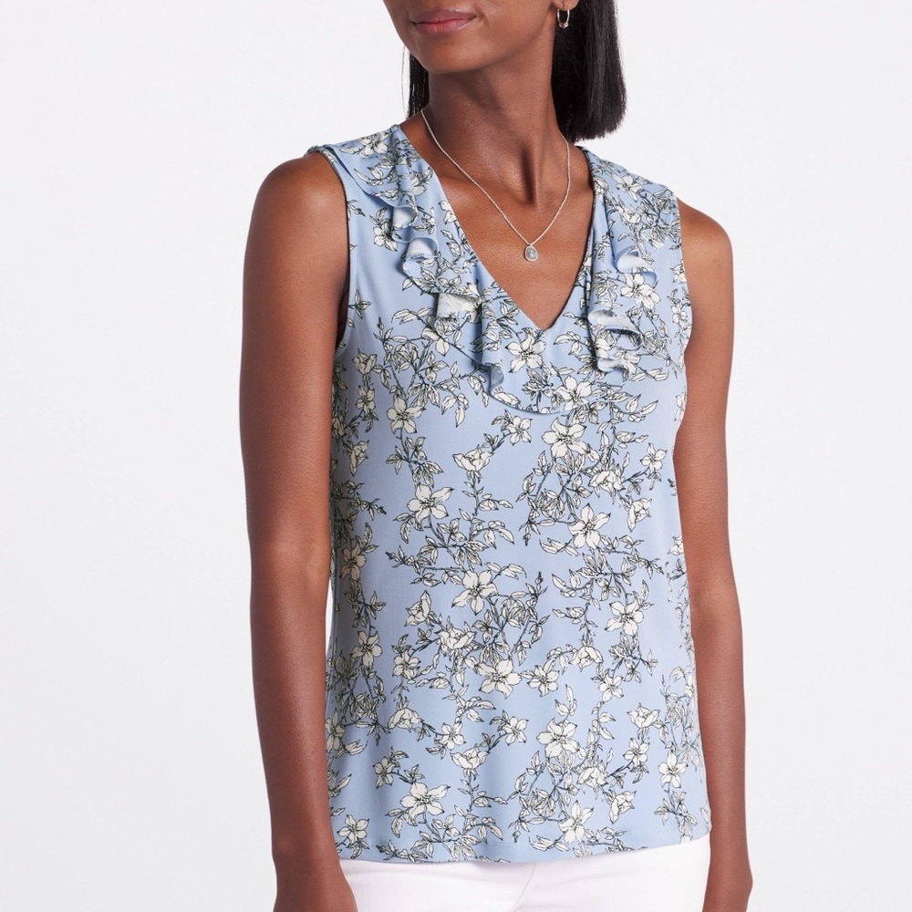 Karl Lagerfeld Paris Sofia Ruffle Front Blouse